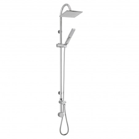 Worth Square Chrome Shower Column with Concealed Outlet Elbow & Hand Shower