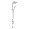 Worth Square Chrome Shower Column with Concealed Outlet Elbow & Hand Shower