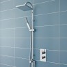 Worth Square Chrome Shower Column with Concealed Outlet Elbow & Hand Shower - Insitu