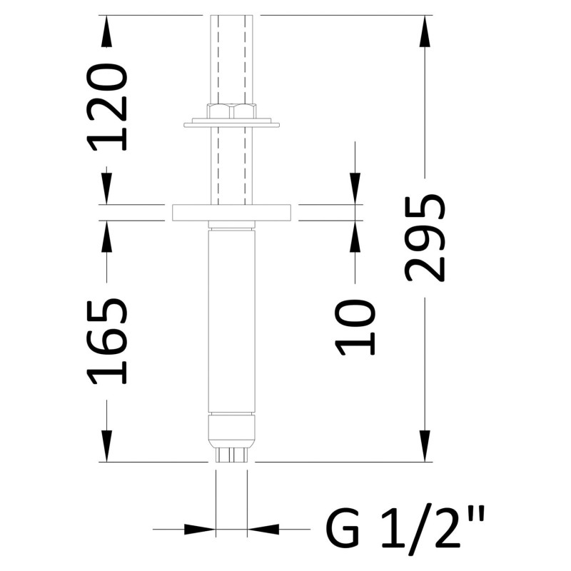 Ceiling Mounted Shower Arm - Technical Drawing