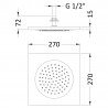 270mm Ceiling Tile Shower Head - Technical Drawing