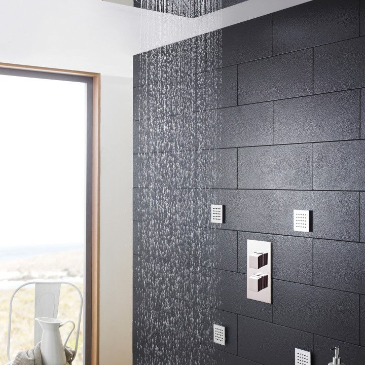 370mm Ceiling Tile Shower Head - Insitu