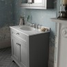 Old London Storm Grey 800mm (w) x 886mm (h) x 470mm (d) 2 Door Vanity Unit with Grey Marble Top - Insitu