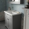 Old London Storm Grey 600mm (w) x 868mm (h) x 470mm (d) 2 Door Vanity Unit and Basin with 3 Tap Holes - Insitu