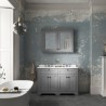 Old London Storm Grey 1200mm (w) x 886mm (h) x 470mm (d) 4 Door Vanity Unit with White Marble Top - Insitu