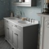 Old London Storm Grey 1200mm (w) x 886mm (h) x 470mm (d) 4 Door Vanity Unit with Grey Marble Top - Insitu