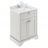 Old London 600mm Floor Standing Vanity Unit with 1TH White Marble Top Rectangular Basin - Timeless Sand