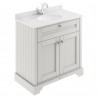 Old London Timeless Sand 800mm (w) x 886mm (h) x 470mm (d) 2 Door Vanity Unit with White Marble Top and Basin with 1 Tap Hole