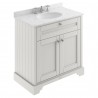 Old London Timeless Sand 800mm (w) x 886mm (h) x 470mm (d) 2 Door Vanity Unit with Grey Marble Top and Basin with 3 Tap Holes