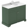 Old London Hunter Green 1000mm Cabinet & White Marble Top - 1 Tap Hole