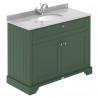 Old London Hunter Green 1000mm Cabinet & Grey Marble Top - 1 Tap Hole