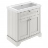 Old London Floor Standing 2-Door Vanity Unit with 0-Tap Hole Fireclay Basin 800mm Wide - Timeless Sand
