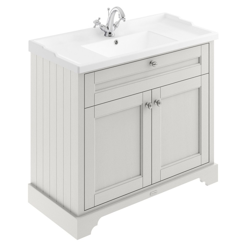 Old London Timeless Sand 1000mm (w) x 868mm (h) x 470mm (d) 2 Door Vanity Unit and Basin with 1 Tap Hole