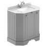 Old London Storm Grey 750mm (w) x 888mm (h) x 470mm (d) 3-Door Angled Unit & Marble Top 1 Tap Hole