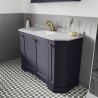 Old London Twilight Blue 1200mm (w) x 888mm (h) x 470mm (d) 4-Door Angled Unit & Marble Top 1 Tap Hole - Insitu
