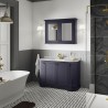 Old London Twilight Blue 1200mm (w) x 888mm (h) x 470mm (d) 4-Door Angled Unit & Marble Top 1 Tap Hole - Insitu