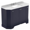 Old London Twilight Blue 1200mm (w) x 888mm (h) x 470mm (d) 4-Door Angled Unit & Marble Top 3 Tap Hole