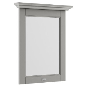Old London Storm Grey 600mm (w) x 694mm (h) x 58mm (d) Flat Mirror with Decorative Top Moulding