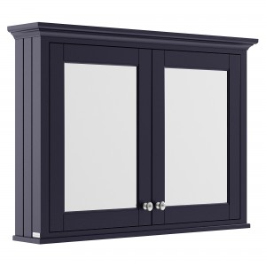 Old London Twilight Blue 1050mm (w) x 752mm (h) x 193mm (d) 2 Door Mirror Storage Cabinet