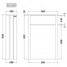 Old London Storm Grey 550mm (w) x 828mm (h) x 205mm (d) Toilet Unit - Technical Drawing
