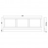 Old London Hunter Green 1700mm Front Bath Panel - Technical Drawing