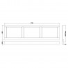 Old London Storm Grey 1800mm (w) Bath Front Panel - Technical Drawing