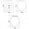 Old London Rhyther Storm Grey Traditional Toilet Seat - Technical Drawing