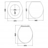 Old London Carlton Storm Grey Traditional Toilet Seat - Technical Drawing