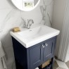 Bexley Floor Standing 2-Door 1-Shelf Vanity with 1-Tap Hole Fireclay Basin 600mm Wide - Indigo Blue - Insitu
