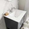 Bexley Floor Standing 2-Door 1-Shelf Vanity with Single Bowl 1-Tap Hole Marble Top 600mm Wide - Cool Grey White - Insitu