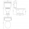 Chancery 500mm(W) x 845mm(H) Close Coupled Toilet - Technical Drawing
