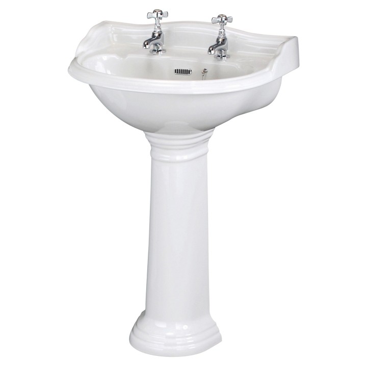 Chancery 500mm 2 Tap Hole Basin & Pedestal