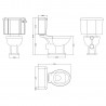 Richmond 465mm (w) x 795mm (h) Close Coupled Traditional Toilet (Seat Not Included) - Technical Drawing