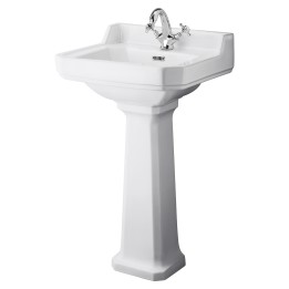 Richmond 500mm 1 Tap Hole Basin & Pedestal