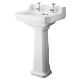 Richmond 500mm 2 Tap Hole Basin & Pedestal