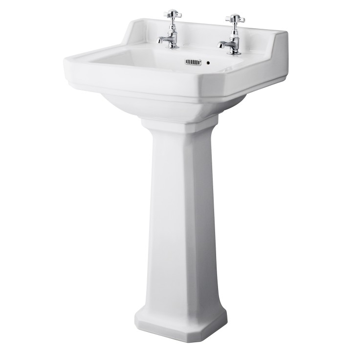 Richmond 500mm 2 Tap Hole Basin & Pedestal