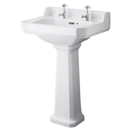 Richmond 560mm 2 Tap Hole Basin & Pedestal