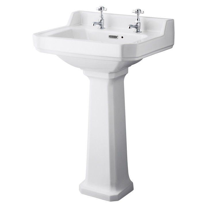 Richmond 560mm 2 Tap Hole Basin & Pedestal