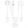 Richmond 465mm (w) x 2140mm (h) High Level Traditional Toilet Inc Flush Pipe Kit & Cistern - Technical Drawing