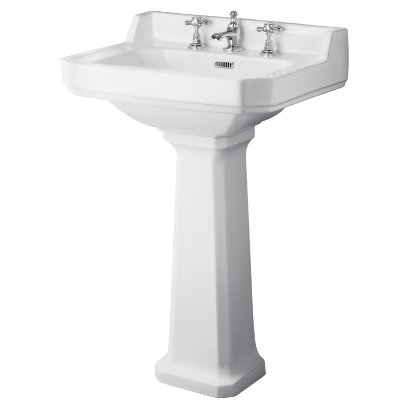 Richmond 560mm Basin with 3 Tap Holes and Comfort Height Pedestal