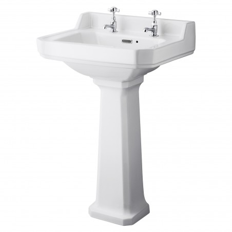 Richmond 560mm Basin with 2 Tap Holes and Comfort Height Pedestal
