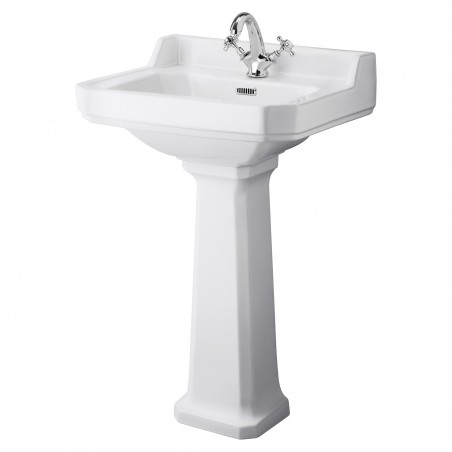 Richmond 560mm Basin with 1 Tap Hole and Comfort Height Pedestal