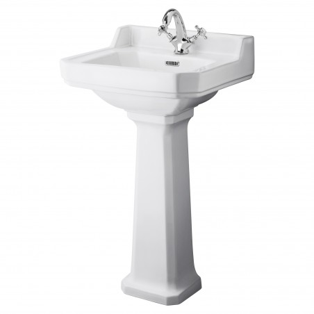 Richmond 500mm Basin with 1 Tap Hole and Comfort Height Pedestal