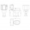 Richmond Comfort Height 470mm (w) x 870mm (h) Close Coupled Traditional Toilet - Technical Drawing