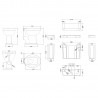 Richmond Comfort Height 470mm (w) x 1041mm (h) Low Level Traditional Toilet Inc Flush Pipe Kit & Cistern - Technical Drawing