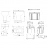 Richmond Comfort Height 465mm (w) x 2196mm (h) High Level Traditional Toilet Inc Flush Pipe Kit & Cistern - Technical Drawing