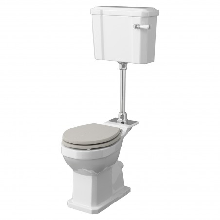 Richmond Comfort Height 510mm (w) x 1320mm (h) Mid Level Traditional Toilet Inc Flush Pipe Kit & Cistern (Seat Not Included)