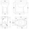 Richmond Comfort Height 370mm (w) x 480mm (h) Traditional Toilet (Seat Not Included) - Technical Drawing