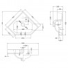 Richmond 600mm (w) x 190mm (h) x 450mm (d) Corner Basin With (1 Tap Hole) - Technical Drawing