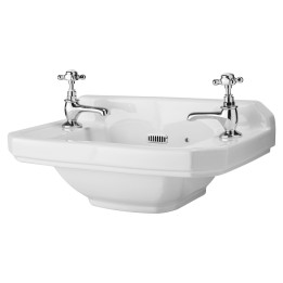 Richmond 515mm (w) x 270mm (h) x 300mm (d) Cloakroom Basin (2 Tap Holes)